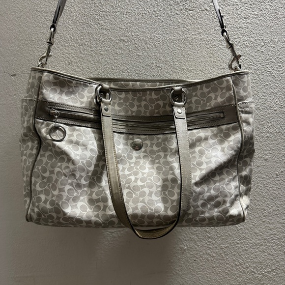 Coach grey and white Diaper Bag - Picture 1 of 16